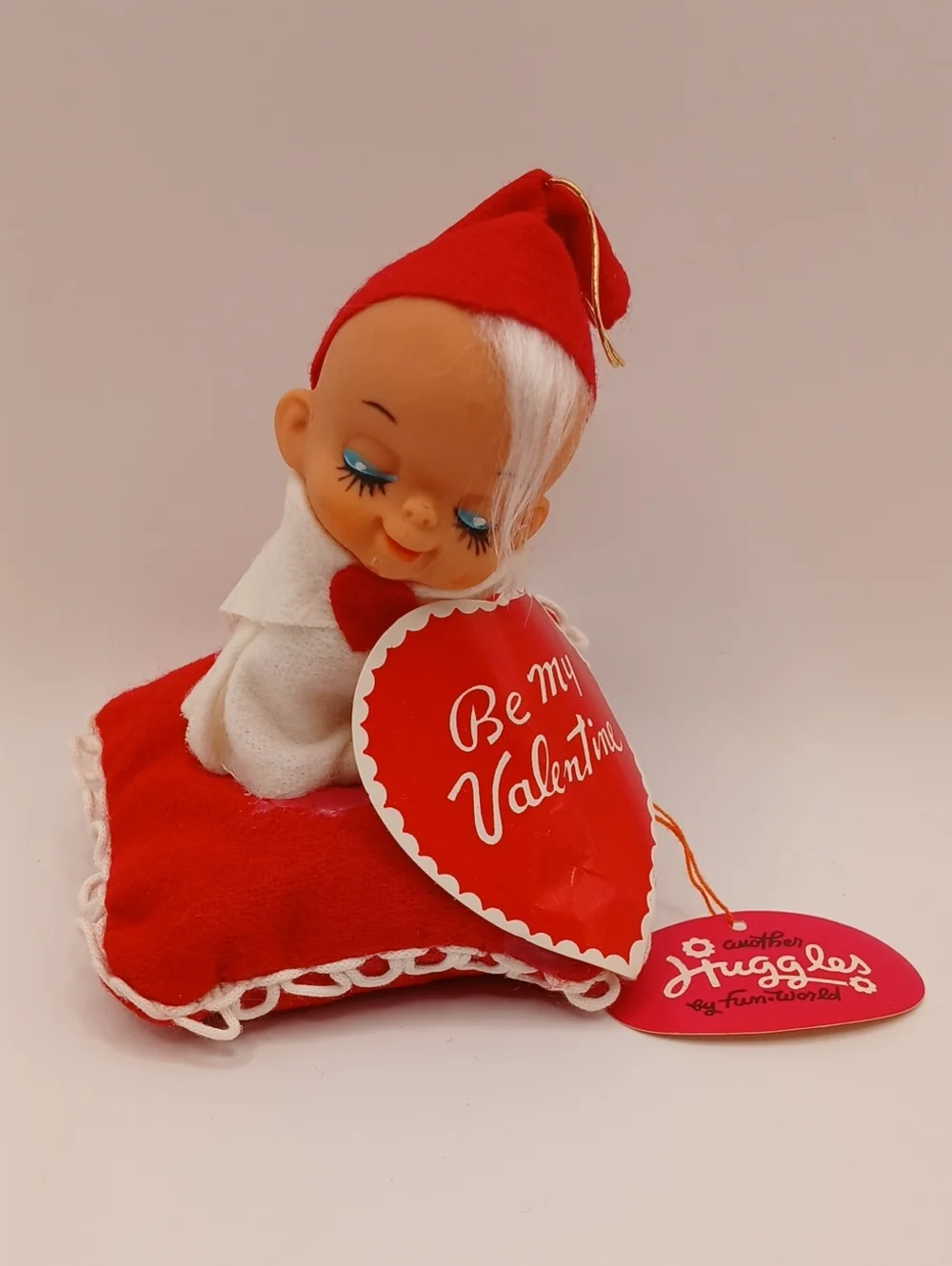 Vintage Valentine Pixie Elf Knee Hugger Huggles Ornament by Fun World Japan